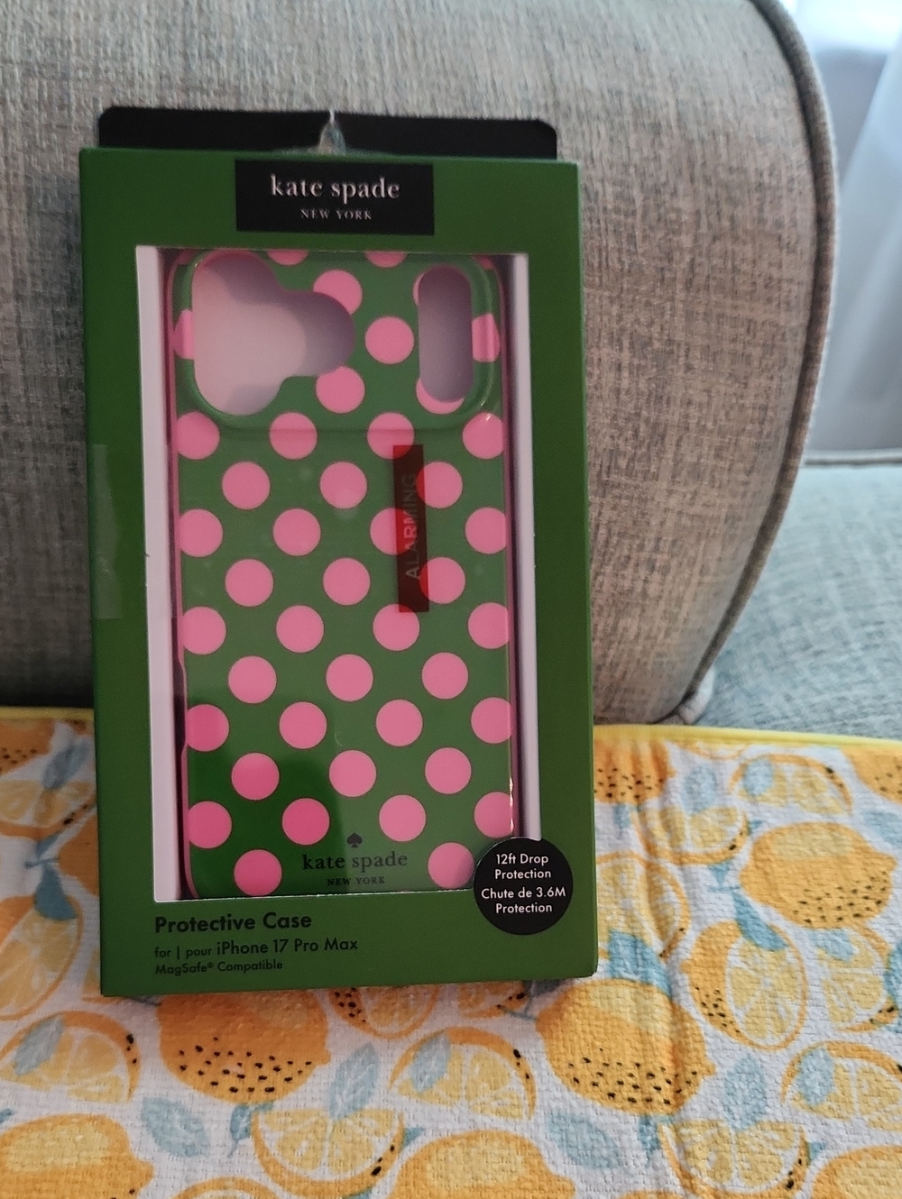 kate spade Green Case with Pink Polka Dots for iPhone